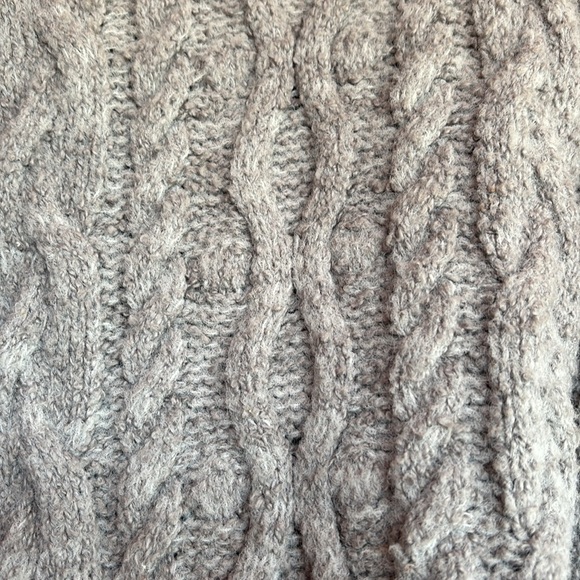 Free People Olympia Oversized cotton blend Tunic Cable Knit Sweater Mint Accents - Picture 5 of 10